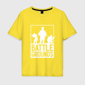 Мужская футболка хлопок Oversize с принтом Battlegrounds Army в Кировске, 100% хлопок | свободный крой, круглый ворот, “спинка” длиннее передней части | 