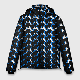 Мужская зимняя куртка 3D с принтом Чёрно синие сердечки на белом фоне в Новосибирске, верх — 100% полиэстер; подкладка — 100% полиэстер; утеплитель — 100% полиэстер | длина ниже бедра, свободный силуэт Оверсайз. Есть воротник-стойка, отстегивающийся капюшон и ветрозащитная планка. 

Боковые карманы с листочкой на кнопках и внутренний карман на молнии. | Тематика изображения на принте: 