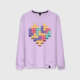 Мужской свитшот хлопок с принтом Игровое сердце из пикселей в Курске, 100% хлопок |  | Тематика изображения на принте: 