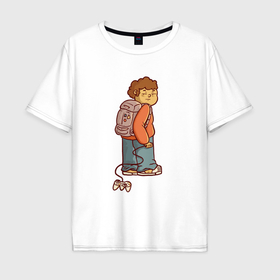 Мужская футболка хлопок Oversize с принтом Скучающий геймер , 100% хлопок | свободный крой, круглый ворот, “спинка” длиннее передней части | 