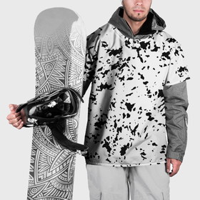 Накидка на куртку 3D с принтом Белый с чёрными пятнышками в Новосибирске, 100% полиэстер |  | 