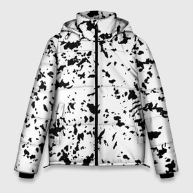 Мужская зимняя куртка 3D с принтом Белый с чёрными пятнышками в Новосибирске, верх — 100% полиэстер; подкладка — 100% полиэстер; утеплитель — 100% полиэстер | длина ниже бедра, свободный силуэт Оверсайз. Есть воротник-стойка, отстегивающийся капюшон и ветрозащитная планка. 

Боковые карманы с листочкой на кнопках и внутренний карман на молнии. | Тематика изображения на принте: 