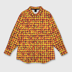 Мужская рубашка oversize 3D с принтом Солнечный жёлто красный мозаика в Тюмени,  |  | 