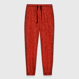 Мужские брюки 3D с принтом Текстура однотонный кирпичный красный в Екатеринбурге, 100% полиэстер | манжеты по низу, эластичный пояс регулируется шнурком, по бокам два кармана без застежек, внутренняя часть кармана из мелкой сетки | Тематика изображения на принте: 
