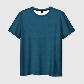 Мужская футболка 3D с принтом Тёмный лазурно синий текстура в Екатеринбурге, 100% полиэфир | прямой крой, круглый вырез горловины, длина до линии бедер | 