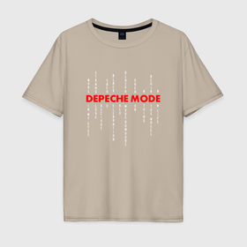 Мужская футболка хлопок Oversize с принтом Depeche Mode   songs list в Курске, 100% хлопок | свободный крой, круглый ворот, “спинка” длиннее передней части | 