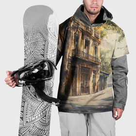Накидка на куртку 3D с принтом Лето на пустой улице в Санкт-Петербурге, 100% полиэстер |  | 