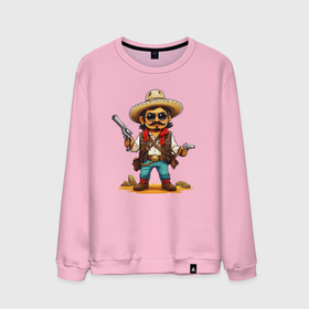 Мужской свитшот хлопок с принтом Мексиканский ковбой мучачос с револьверами , 100% хлопок |  | Тематика изображения на принте: 