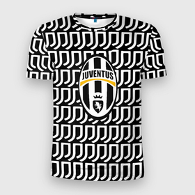 Мужская футболка 3D Slim с принтом Juventus pattern fc в Екатеринбурге, 100% полиэстер с улучшенными характеристиками | приталенный силуэт, круглая горловина, широкие плечи, сужается к линии бедра | 