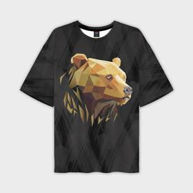 Мужская футболка oversize 3D с принтом Русский бурый медведь 2024 в Новосибирске,  |  | 