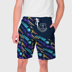 Мужские шорты 3D с принтом Everton градиентные мячи в Белгороде,  полиэстер 100% | прямой крой, два кармана без застежек по бокам. Мягкая трикотажная резинка на поясе, внутри которой широкие завязки. Длина чуть выше колен | 