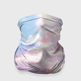 Бандана-труба 3D с принтом Розовые облака в голубых небесах в Белгороде, 100% полиэстер, ткань с особыми свойствами — Activecool | плотность 150‒180 г/м2; хорошо тянется, но сохраняет форму | Тематика изображения на принте: 