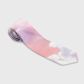 Галстук 3D с принтом Розовые облака в голубых небесах в Курске, 100% полиэстер | Длина 148 см; Плотность 150-180 г/м2 | Тематика изображения на принте: 