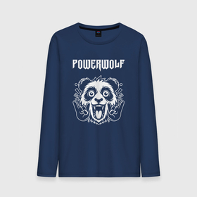 Мужской лонгслив хлопок с принтом Powerwolf rock panda в Екатеринбурге, 100% хлопок |  | 