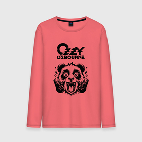 Мужской лонгслив хлопок с принтом Ozzy Osbourne   rock panda в Кировске, 100% хлопок |  | Тематика изображения на принте: 