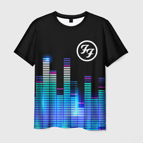 Мужская футболка 3D с принтом Foo Fighters эквалайзер в Кировске, 100% полиэфир | прямой крой, круглый вырез горловины, длина до линии бедер | 