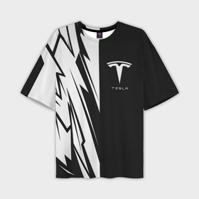 Мужская футболка oversize 3D с принтом Tesla   carbon texture в Петрозаводске,  |  | Тематика изображения на принте: 
