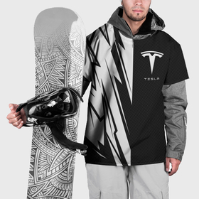 Накидка на куртку 3D с принтом Tesla   carbon texture в Петрозаводске, 100% полиэстер |  | Тематика изображения на принте: 