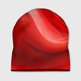 Шапка 3D с принтом Красная волна , 100% полиэстер | универсальный размер, печать по всей поверхности изделия | 