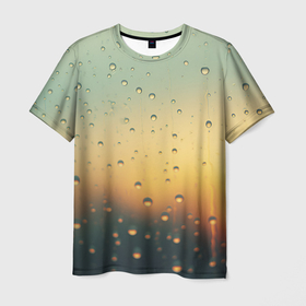 Мужская футболка 3D с принтом Запотевшее стекло в Петрозаводске, 100% полиэфир | прямой крой, круглый вырез горловины, длина до линии бедер | 