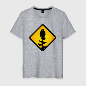 Мужская футболка хлопок с принтом Знаки опасности: медведь сова , 100% хлопок | прямой крой, круглый вырез горловины, длина до линии бедер, слегка спущенное плечо. | 