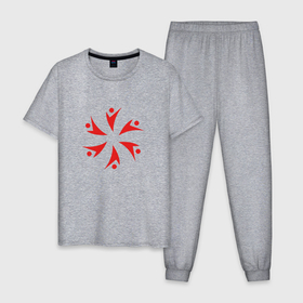Мужская пижама хлопок с принтом Символ коммуникации в Курске, 100% хлопок | брюки и футболка прямого кроя, без карманов, на брюках мягкая резинка на поясе и по низу штанин
 | 