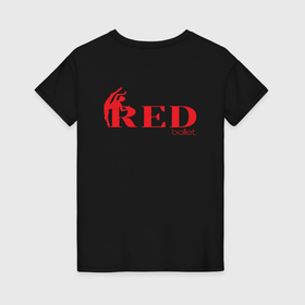 Женская футболка хлопок с принтом Красный балет в Кировске, 100% хлопок | прямой крой, круглый вырез горловины, длина до линии бедер, слегка спущенное плечо | 
