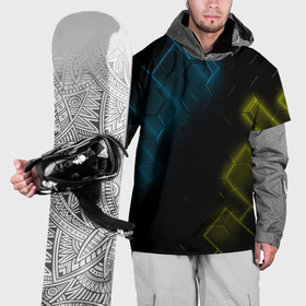 Накидка на куртку 3D с принтом Нано соты и неон в Белгороде, 100% полиэстер |  | Тематика изображения на принте: 