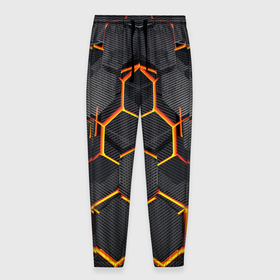 Мужские брюки 3D с принтом Нано соты шестиугольник в Белгороде, 100% полиэстер | манжеты по низу, эластичный пояс регулируется шнурком, по бокам два кармана без застежек, внутренняя часть кармана из мелкой сетки | 