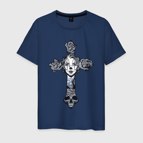 Мужская футболка хлопок с принтом Woman cross , 100% хлопок | прямой крой, круглый вырез горловины, длина до линии бедер, слегка спущенное плечо. | 
