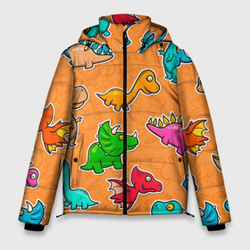 Мужская зимняя куртка 3D с принтом Маленькие динозавры в Тюмени, верх — 100% полиэстер; подкладка — 100% полиэстер; утеплитель — 100% полиэстер | длина ниже бедра, свободный силуэт Оверсайз. Есть воротник-стойка, отстегивающийся капюшон и ветрозащитная планка. 

Боковые карманы с листочкой на кнопках и внутренний карман на молнии. | Тематика изображения на принте: 