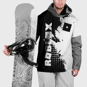 Накидка на куртку 3D с принтом Роблокс   черно белая абстракция в Тюмени, 100% полиэстер |  | 