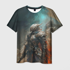 Мужская футболка 3D с принтом Бронированный драконид в Кировске, 100% полиэфир | прямой крой, круглый вырез горловины, длина до линии бедер | 