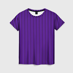 Женская футболка 3D с принтом Вертикальные полосы фиолетовый в Курске, 100% полиэфир ( синтетическое хлопкоподобное полотно) | прямой крой, круглый вырез горловины, длина до линии бедер | 