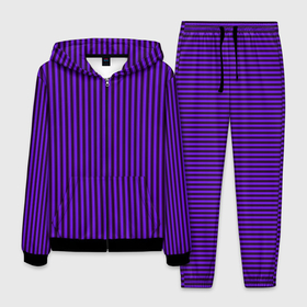 Мужской костюм 3D с принтом Вертикальные полосы фиолетовый в Курске, 100% полиэстер | Манжеты и пояс оформлены тканевой резинкой, двухслойный капюшон со шнурком для регулировки, карманы спереди | 