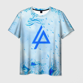 Мужская футболка 3D с принтом Linkin park холодный огонь бренд , 100% полиэфир | прямой крой, круглый вырез горловины, длина до линии бедер | 