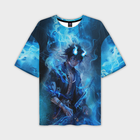 Мужская футболка oversize 3D с принтом Синий демон   Синий экзорцист в Санкт-Петербурге,  |  | 