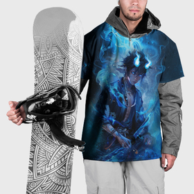 Накидка на куртку 3D с принтом Синий демон   Синий экзорцист в Кировске, 100% полиэстер |  | 