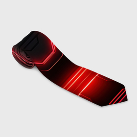 Галстук 3D с принтом Nvidia style black and red neon , 100% полиэстер | Длина 148 см; Плотность 150-180 г/м2 | Тематика изображения на принте: 