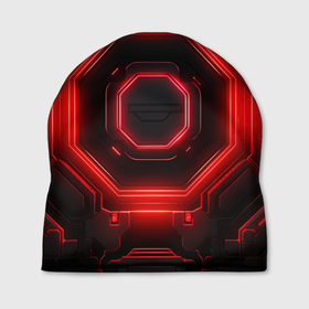 Шапка 3D с принтом Nvidia style black and red neon , 100% полиэстер | универсальный размер, печать по всей поверхности изделия | 