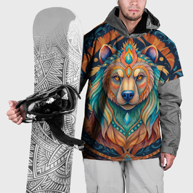 Накидка на куртку 3D с принтом Медведь шаман тотемное животное в Екатеринбурге, 100% полиэстер |  | Тематика изображения на принте: 