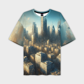 Мужская футболка oversize 3D с принтом Разрушенный апокалиптический город в Курске,  |  | 