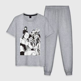 Мужская пижама хлопок с принтом Ванпанчмен Сайтама Генос  Фубуки Бэнг в Тюмени, 100% хлопок | брюки и футболка прямого кроя, без карманов, на брюках мягкая резинка на поясе и по низу штанин
 | 
