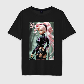 Мужская футболка хлопок Oversize с принтом Sexy Barbie   cyberpunk ai art в Курске, 100% хлопок | свободный крой, круглый ворот, “спинка” длиннее передней части | 
