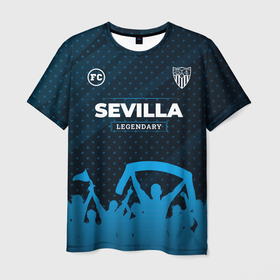 Мужская футболка 3D с принтом Sevilla legendary форма фанатов в Петрозаводске, 100% полиэфир | прямой крой, круглый вырез горловины, длина до линии бедер | 