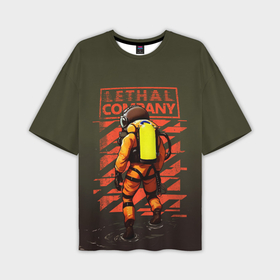 Мужская футболка oversize 3D с принтом Lethal company survivor в Петрозаводске,  |  | 