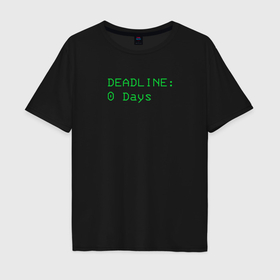 Мужская футболка хлопок Oversize с принтом Deadline Lethal company в Екатеринбурге, 100% хлопок | свободный крой, круглый ворот, “спинка” длиннее передней части | 