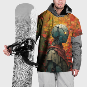 Накидка на куртку 3D с принтом Андроид  в цветочном сауд в Белгороде, 100% полиэстер |  | 