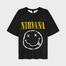 Мужская футболка oversize 3D с принтом Джинсовка с nirvana в Тюмени,  |  | Тематика изображения на принте: 