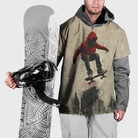 Накидка на куртку 3D с принтом Летящий скейтер в Санкт-Петербурге, 100% полиэстер |  | 